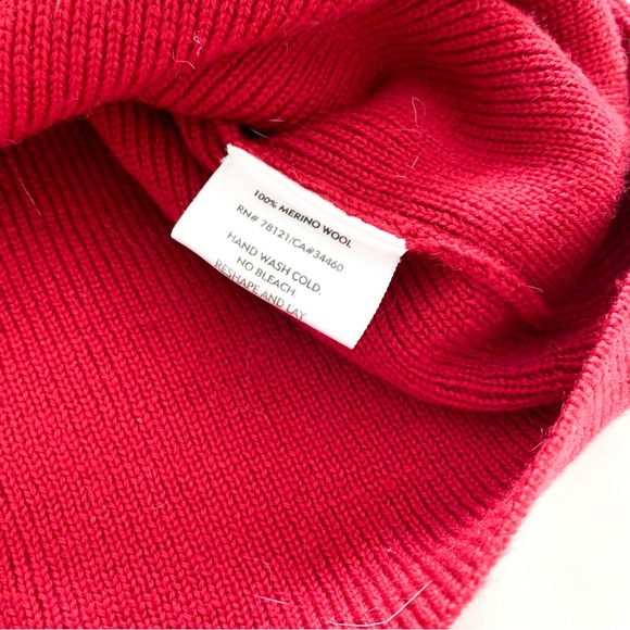 Eileen Fisher Merino Wool Zip Up Ribbed Knit Burgundy Sweater size small - Picture 6 of 6